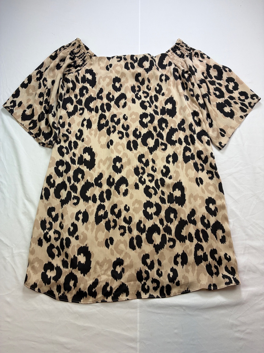 Trina Turk Beige and Black Leopard Print Mini Dress